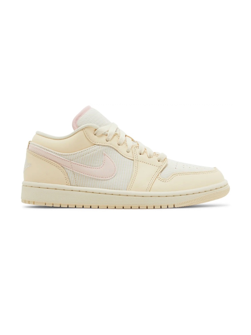 Nike Women's Low-Top Sneaker - Cream with Pale Pink Swoosh